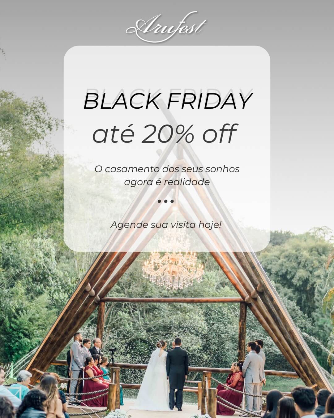 Black de Datas Arufest - Até 20% OFF, entre descontos e cortesias. Aproveite!